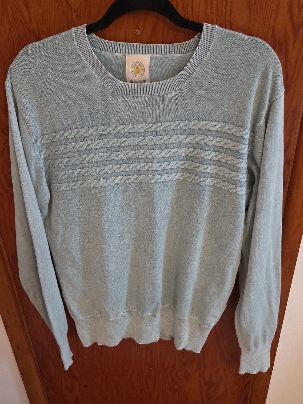 GANT by Michael Bastian "Ocean Academy" Cable Knit Sweater – Light Blue